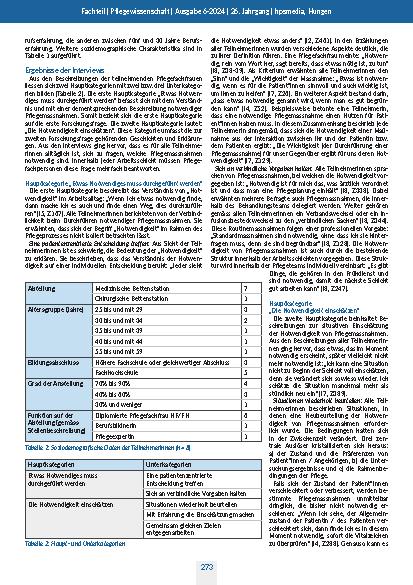 Vorschauseite 4: Wie beschreiben Pflegefachpersonen notwendige Pflegemaßnahmen? Eine qualitative Studie in einem Deutschschweizer Akutspital.