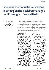 Vorschauseite 1: Eine neue methodische Perspektive in der regionalen Sozialraumanalyse und Planung am Beispiel Berlin