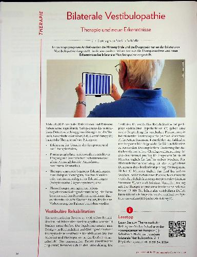 Vorschauseite 1: Bilaterale Vestibulopathie Therapie und neue Erkenntnisse
