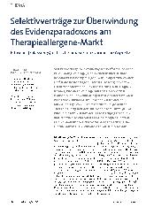 Vorschauseite 1: Selektivverträge zur Überwindung des Evidenzparadoxons am Therapieallergene-Markt: Ethische, (zulassungs)rechtliche und sozialökonomische Aspekte.
