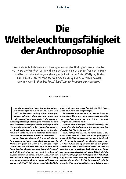Vorschauseite 1: Die Weltbeleuchtungsfähigkeit der Anthroposophie