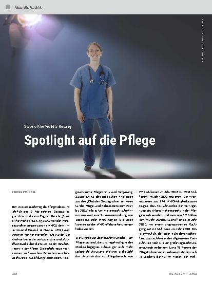 Vorschauseite 1: State of the World‘s Nursing Spotlight auf die Pflege