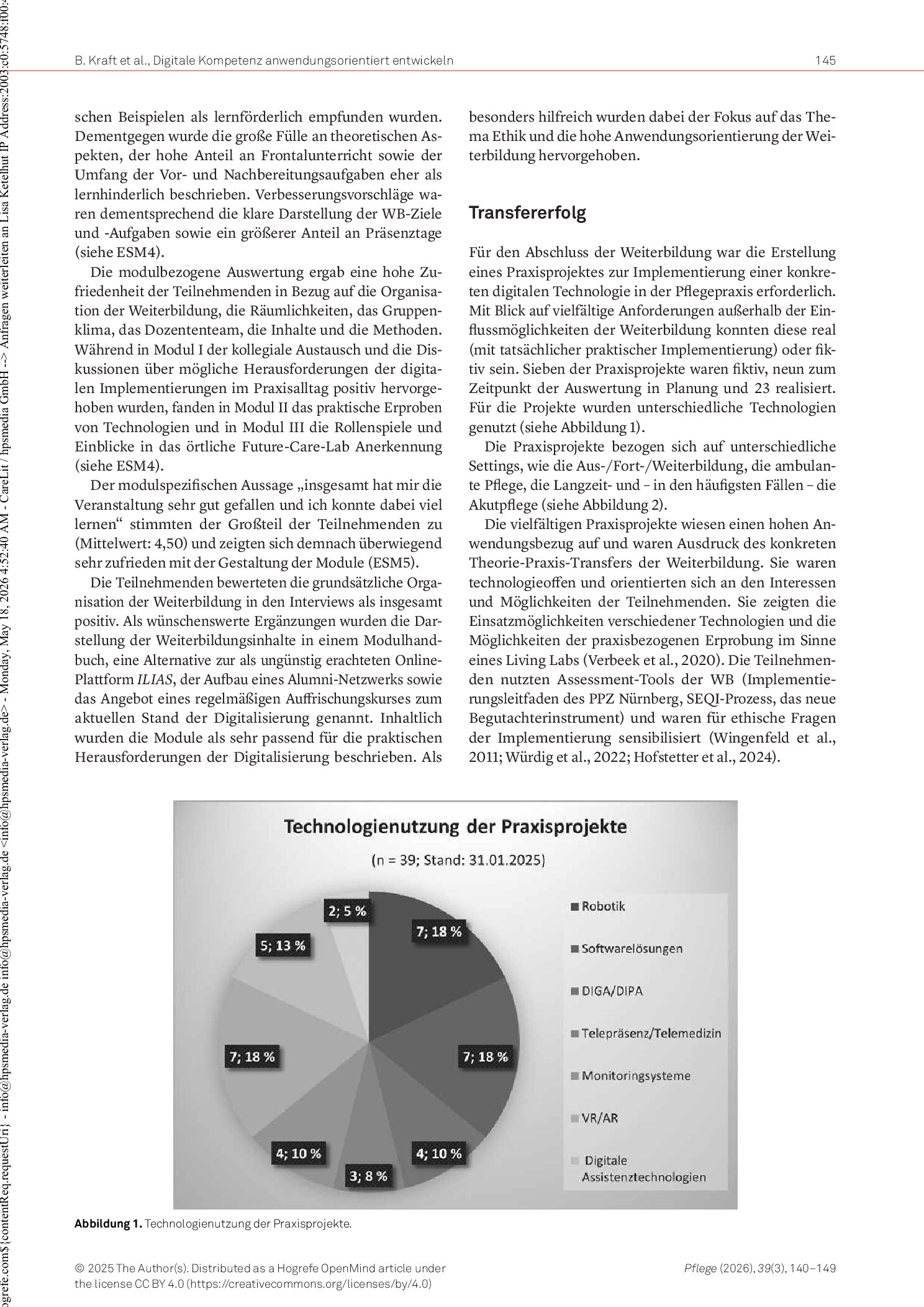 Vorschauseite 6: Praxisnahe Weiterbildung für Gesundheits- und Pflegefachpersonen zum reflektierten Umgang mit Digitalisierungsprozessen: Eine Mixed-Methods-Studie