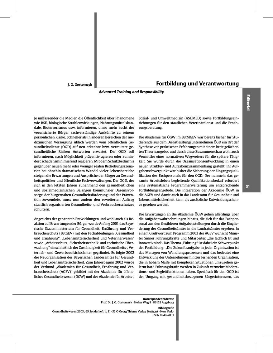 Vorschauseite 1: Fortbildung und Verantwortung