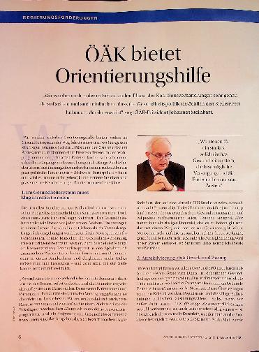 Vorschauseite 1: ÖÄK bietet Orientierungshilfe