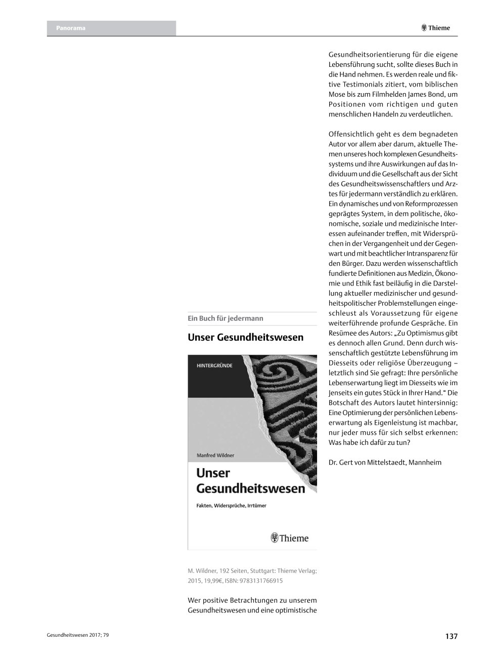 Vorschauseite 1: Unser Gesundheitswesen