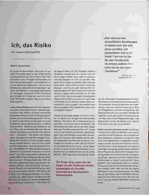 Vorschauseite 1: Ich, das Risiko eines neuen Lebensgefühls.