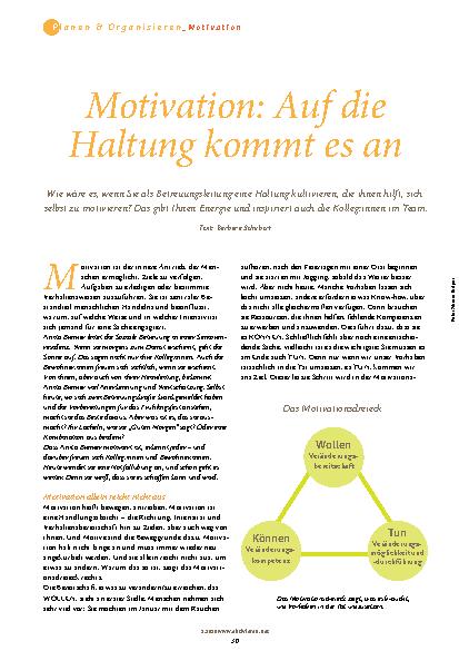 Vorschauseite 1: Motivation: Auf die Haltung kommt es an