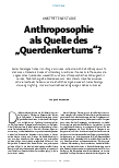 Vorschauseite 1: Anthroposophie als Quelle des „Querdenkertums“?