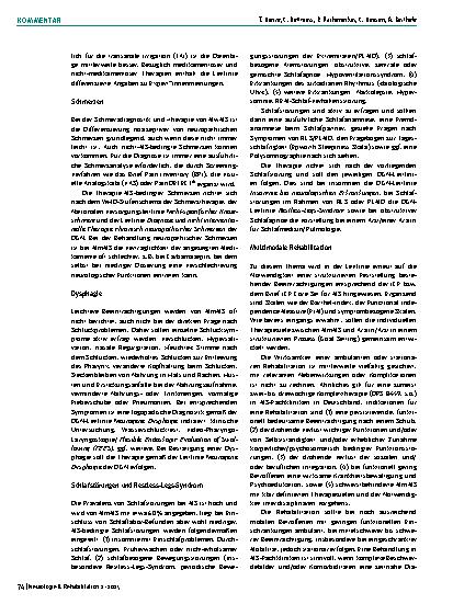 Vorschauseite 4: Living Guideline: Die neue Leitlinie der DGN zur Multiplen Sklerose – Kommentar zu den rehabilitationsrelevanten Kapiteln C, E und H