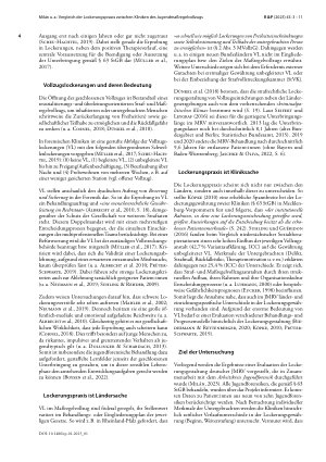 Vorschauseite 2: Vergleich der Lockerungspraxis zwischen Kliniken des Jugendmaßregelvollzugs – eine Mixed-Methods-Studie