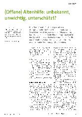 Vorschauseite 1: (Offene) Altenhilfe: unbekannt, unwichtig, unterschätzt?