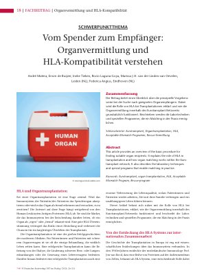 Vorschauseite 1: Vom Spender zum Empfänger: Organvermittlung und HLA-Kompatibilität verstehen