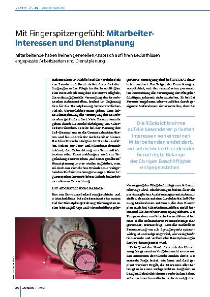 Vorschauseite 1: Mit Fingerspitzengefühl: Mitarbeiterinteressen und Dienstplanung