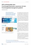 Vorschauseite 1: HPC als Bestandteil einer Forschungsinfrastruktur zusammen mit dem Forschungsdatenmanagement gedacht.