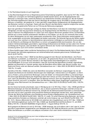 Vorschauseite 2: Zur Betreuerauswahl – §§ 1816 Abs. 2 und Abs. 5, 1817 Abs. 4 BGB