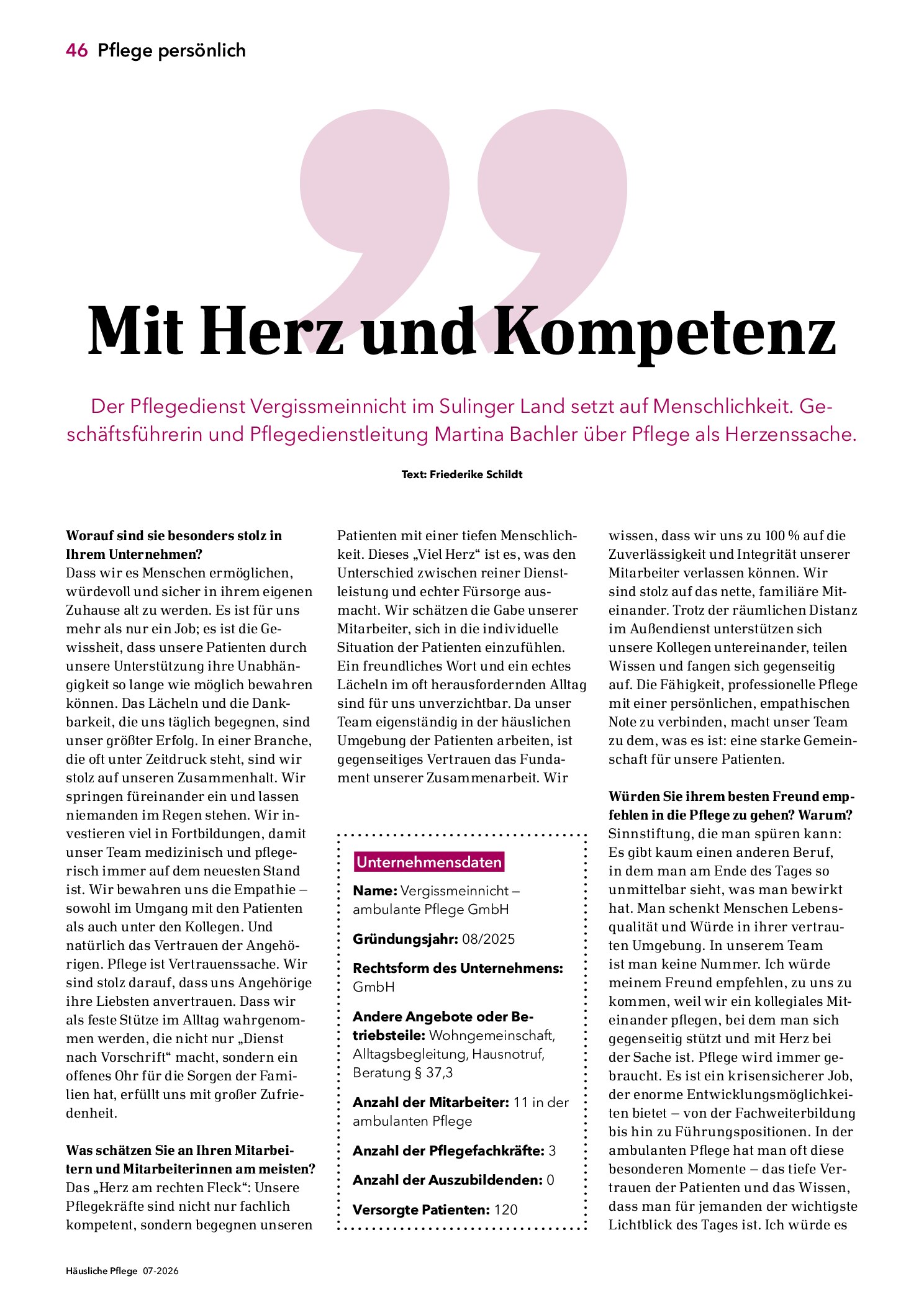 Vorschauseite 1: Mit Herz und Kompetenz