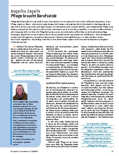 Vorschauseite 1: Pflege braucht Berufsstolz