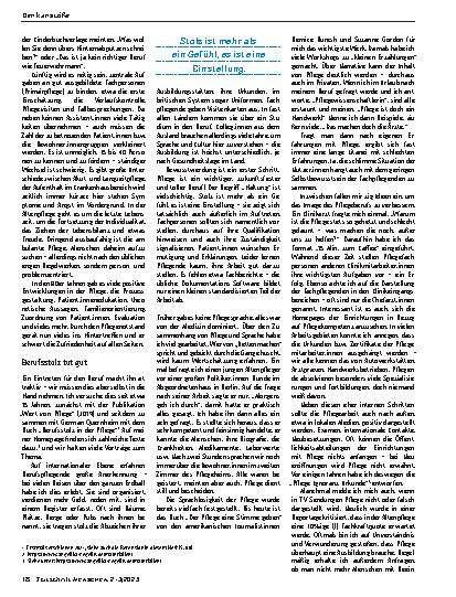 Vorschauseite 2: Pflege braucht Berufsstolz