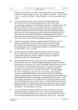 Vorschauseite 4: II. Allgemeines Arbeitsrecht Inflationsausgleichsprämie – weitere Zwecke – Eigenkündigung des Arbeitnehmers – AGB-Kontrolle