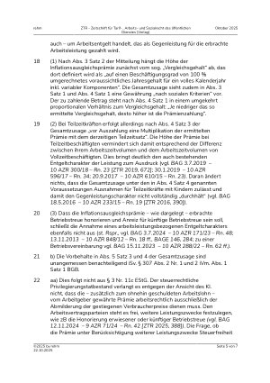 Vorschauseite 5: II. Allgemeines Arbeitsrecht Inflationsausgleichsprämie – weitere Zwecke – Eigenkündigung des Arbeitnehmers – AGB-Kontrolle