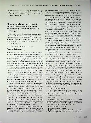 Vorschauseite 1: Bindungswirkung von Personalratsbeschlüssen über Teilnahme an Schulungsund Bildungsveranstaltungen