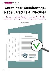 Vorschauseite 1: Ambulante Ausbildungsträger: Rechte & Pflichten