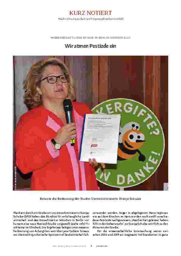 Vorschauseite 1: Wir atmen Pestizide ein.