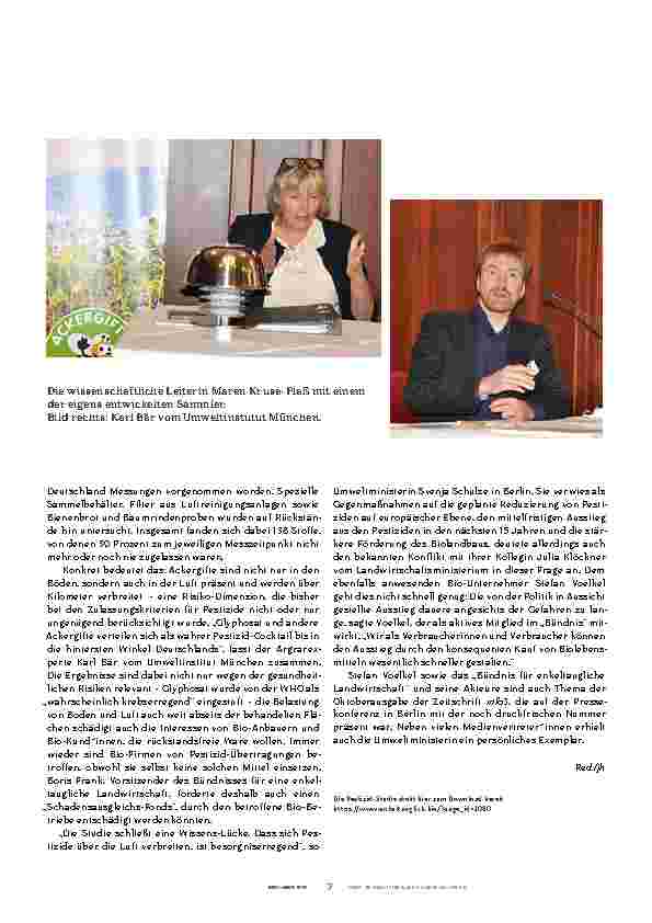 Vorschauseite 2: Wir atmen Pestizide ein.