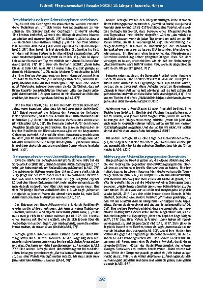 Vorschauseite 6: "Ich bin halt immer erreichbar" Rollenspezifisches Verhalten pflegender Angehöriger – eine Grounded Theory