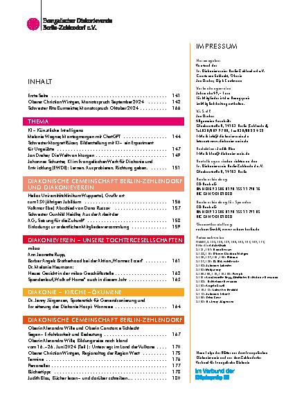 Vorschauseite 1: Die DiakonieSchwester 5-2024