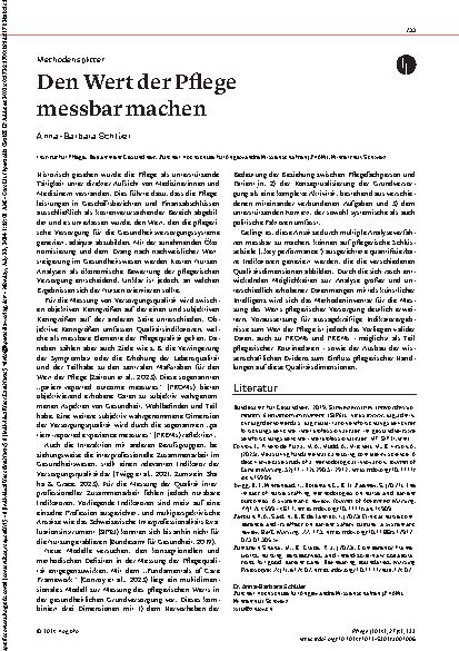 Vorschauseite 1: Den Wert der Pflege messbar machen