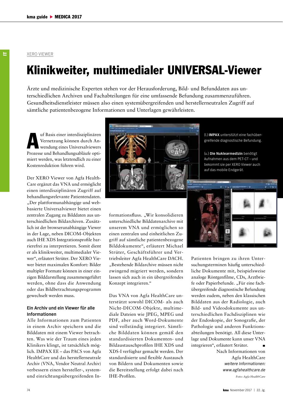 Vorschauseite 1: XERO Viewer: Klinikweiter, multimedialer UNIVERSAL-Viewer