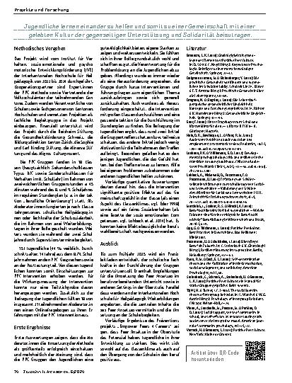 Vorschauseite 3: Empower Peers 4 Careers – ein Präventionsprojekt im Übergang Schule/Beruf