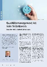 Vorschauseite 1: Qualitätsmanagement ist kein Selbstzweck.