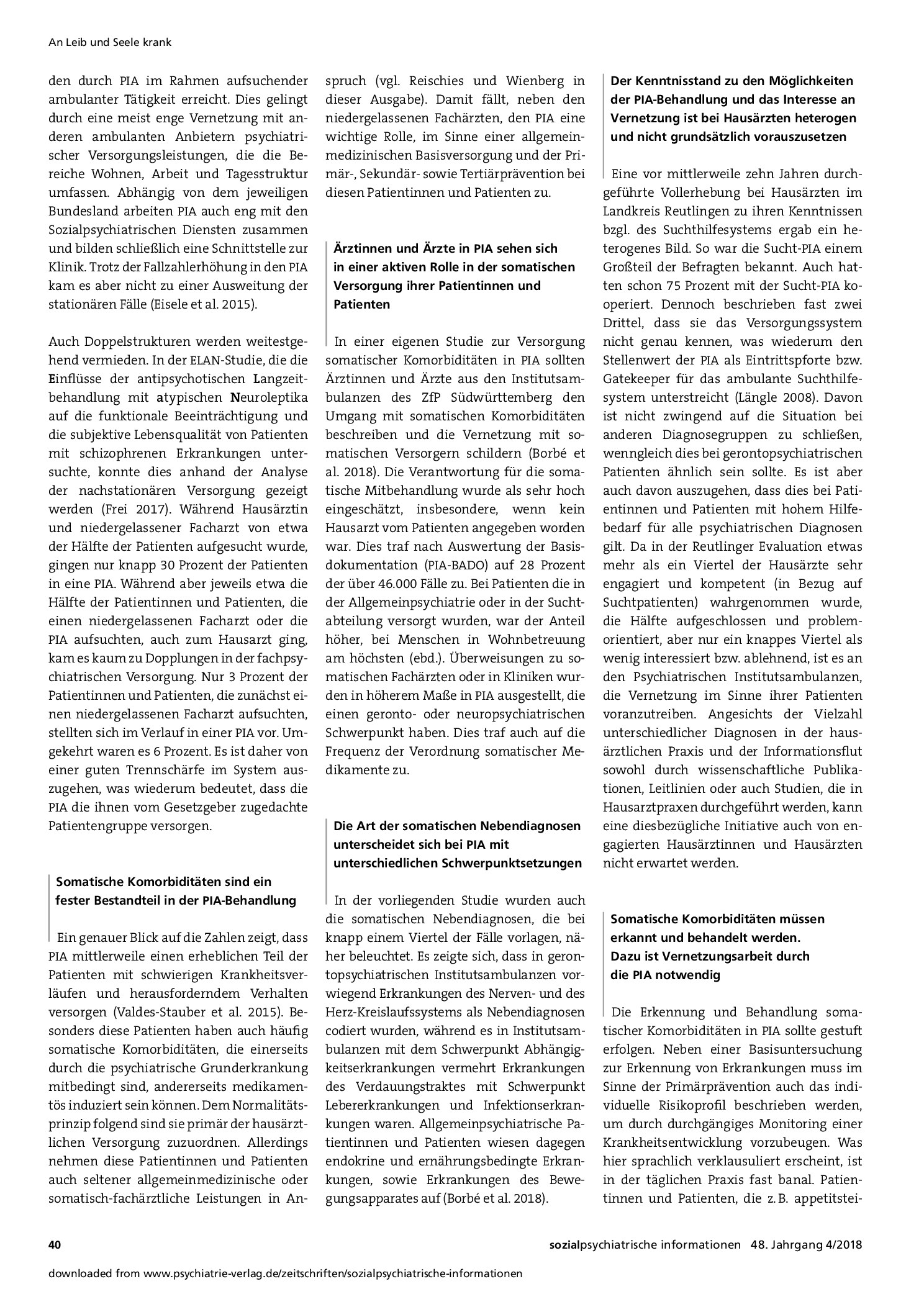 Vorschauseite 2: Was leistet die psychiatrische Institutsambulanz zur Gesundheitsförderung und Bewältigung körperlicher Erkrankungen?