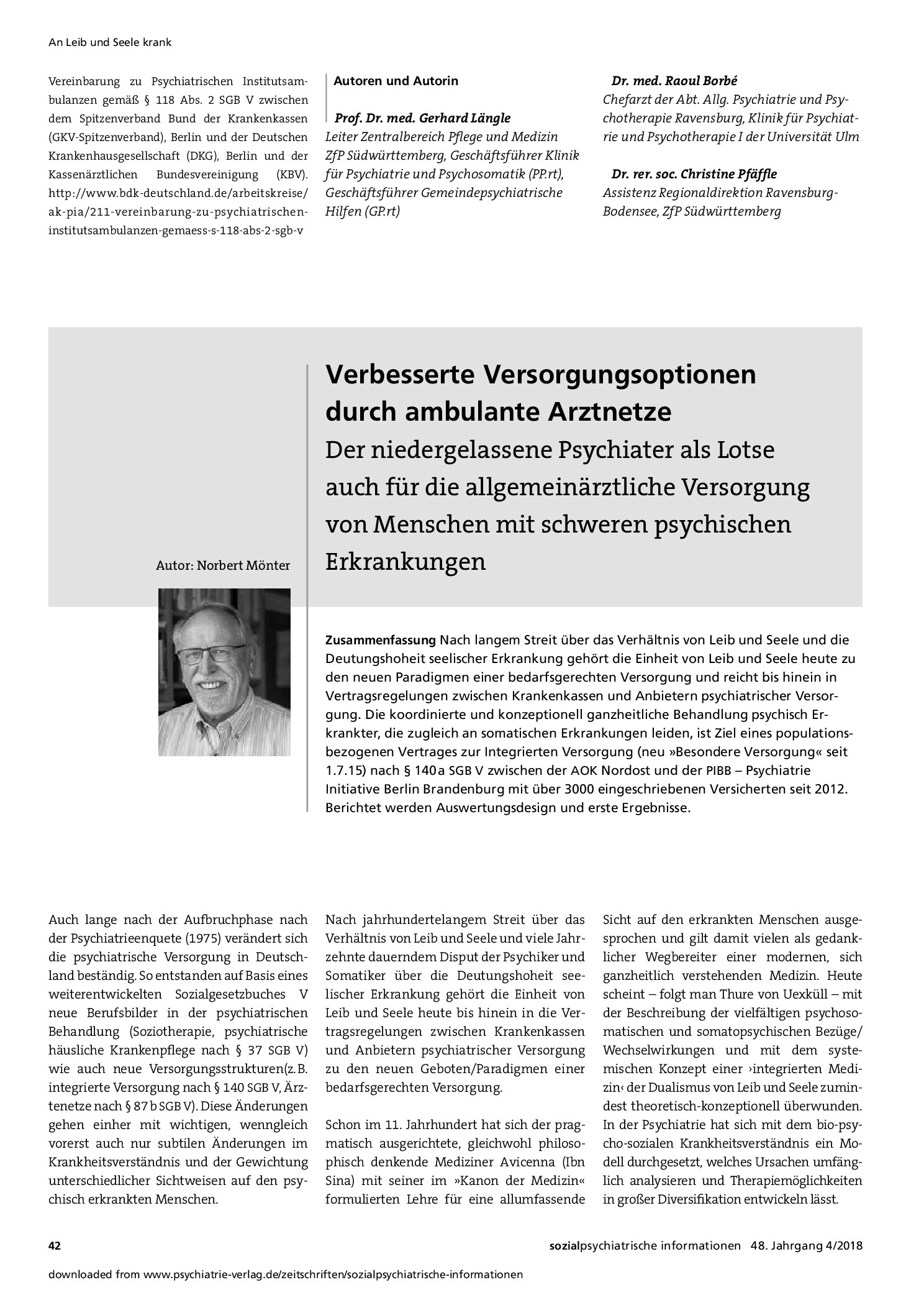 Vorschauseite 4: Was leistet die psychiatrische Institutsambulanz zur Gesundheitsförderung und Bewältigung körperlicher Erkrankungen?
