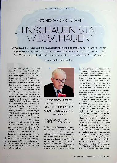 Vorschauseite 1: Psychische Gesundheit " Hinschauen statt Wegschauen "
