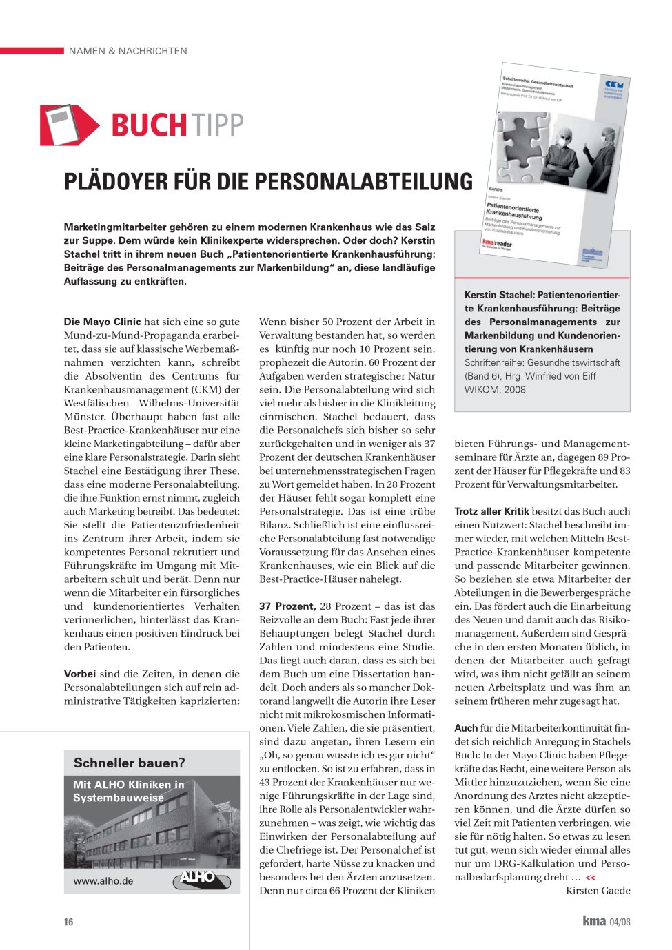 Vorschauseite 1: Plädoyer für die Personalabteilung
