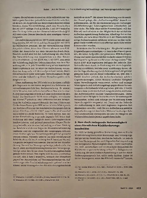 Vorschauseite 4: Aus der Traum. .. — Zur Aufrechnung bei Besoldungsund Versorgungsrückforderungen