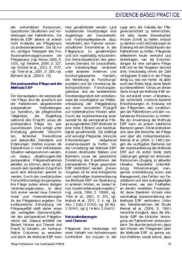Vorschauseite 2: Evidence-Based Practice in der perioperativen Pflege