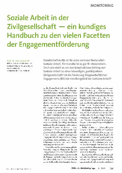 Vorschauseite 1: Soziale Arbeit in der Zivilgesellschaft — ein fundiges Handbuch zu den vielen Facetten der Engagementsförderung