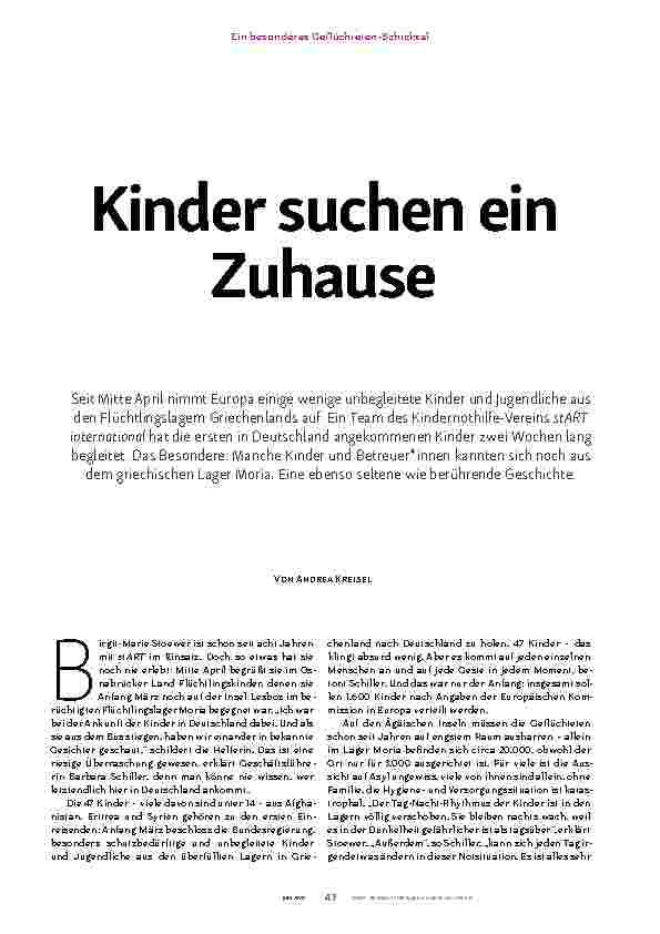Vorschauseite 1: Kinder suchen ein Zuhause.