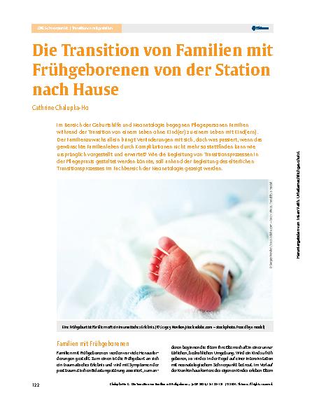Vorschauseite 1: Die Transition von Familien mit Frühgeborenen von der Station nach Hause