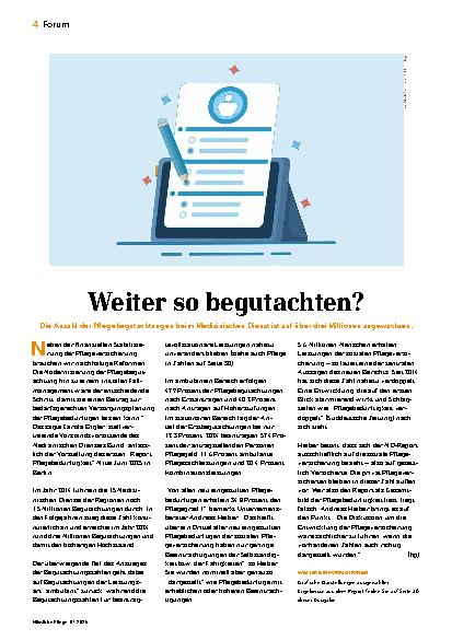 Vorschauseite 1: Weiter so begutachten?