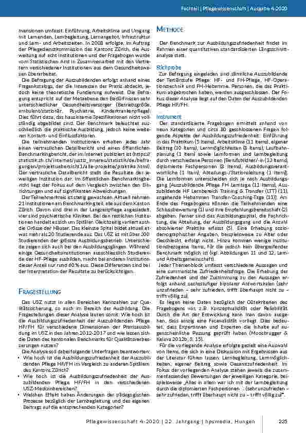 Vorschauseite 3: Nutzung von kantonalen Benchmarkdaten der Praktikumszufriedenheit zur Steuerung der Ausbildungsqualität