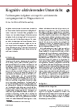 Vorschauseite 1: Kognitiv-aktivierender Unterricht: Fallbezogene Aufgaben als kognitiv-aktivierende Lerngelegenheit im Pflegeunterricht