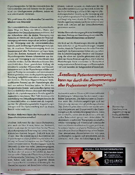 Vorschauseite 4: Mit vereinten Kräften: Über das Netzwerk forschende Physiotherapeutinnen an den deutschen Universitätskliniken