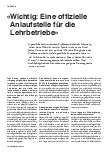 Vorschauseite 1: Wichtig: Eine offizielle Anlaufstelle für die Lehrbetriebe