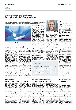 Vorschauseite 1: Testpflicht für Pflegeheime
